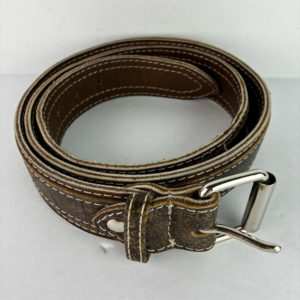 Leather Belt Hand Crafted Stitched Double Layer - NWOT